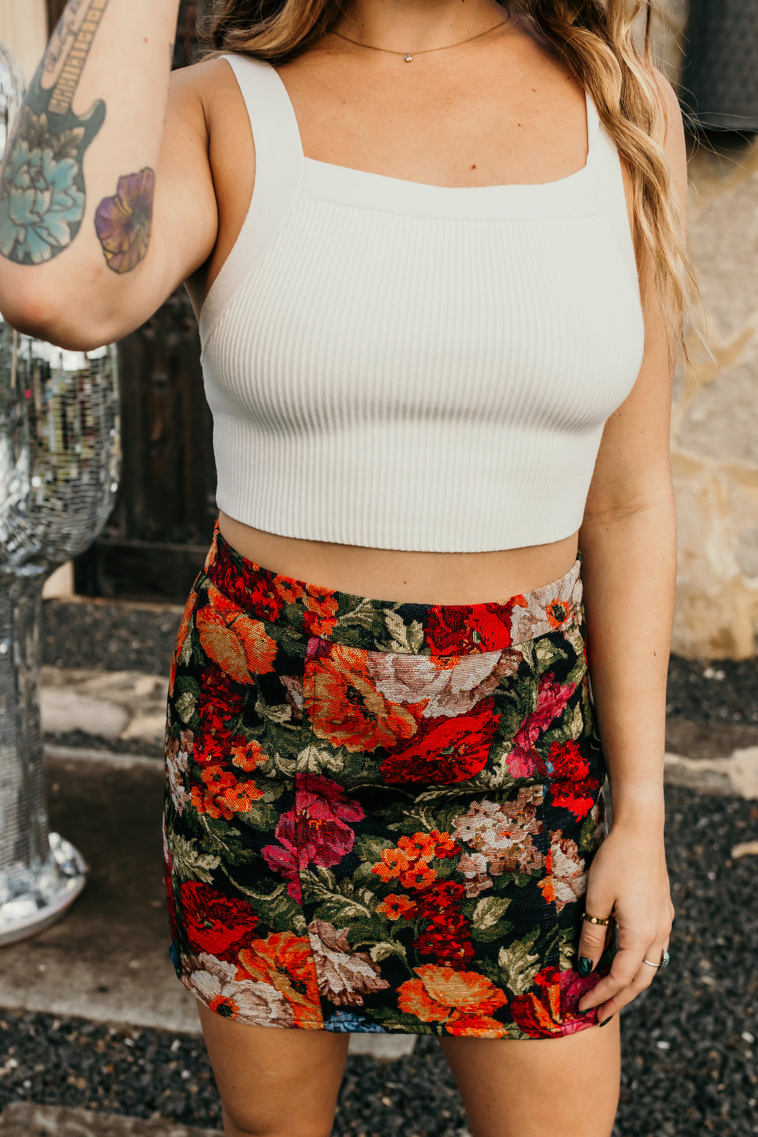 Evelyn Floral Mini Skirt