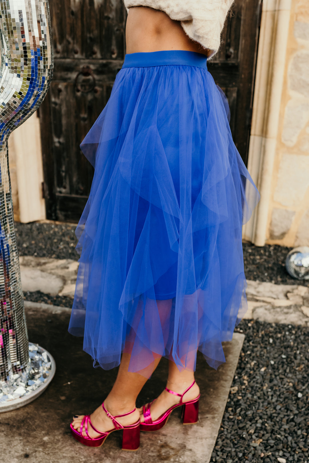 Emma Cobalt Blue Tiered Tulle Skirt